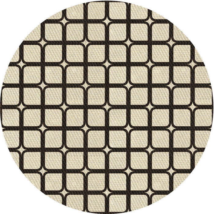 Square Patterned Vanilla Gold Rug, pat2034brn