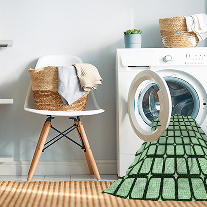 Machine Washable Transitional Mint Green Rug in a Washing Machine, wshpat2034grn