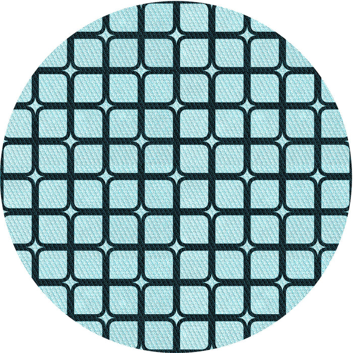 Square Patterned Blue Rug, pat2034lblu