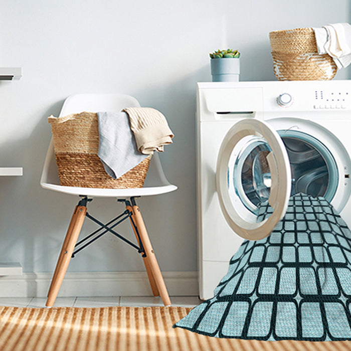Machine Washable Transitional Blue Rug in a Washing Machine, wshpat2034lblu