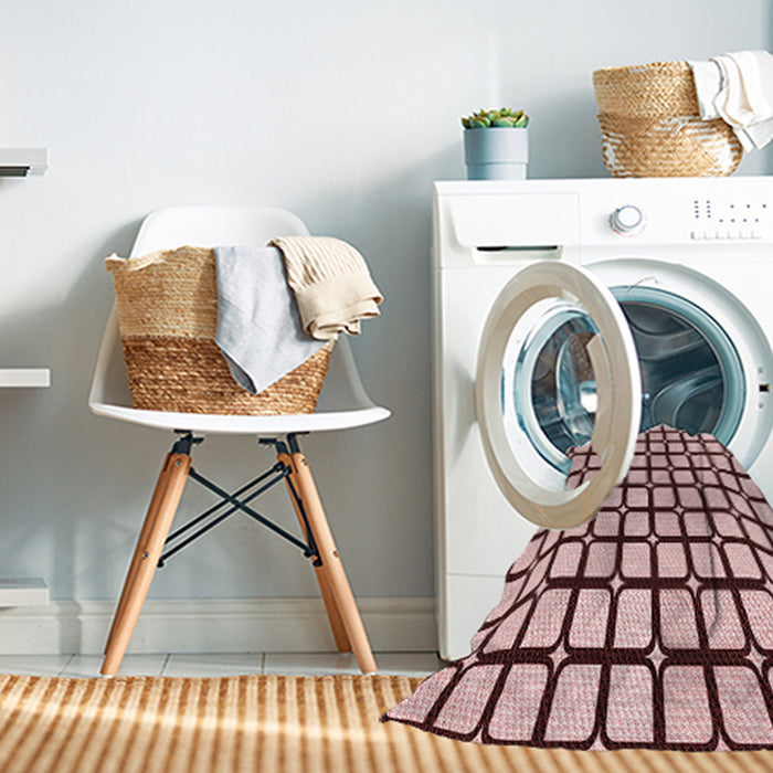 Machine Washable Transitional Brown Red Rug in a Washing Machine, wshpat2034rd
