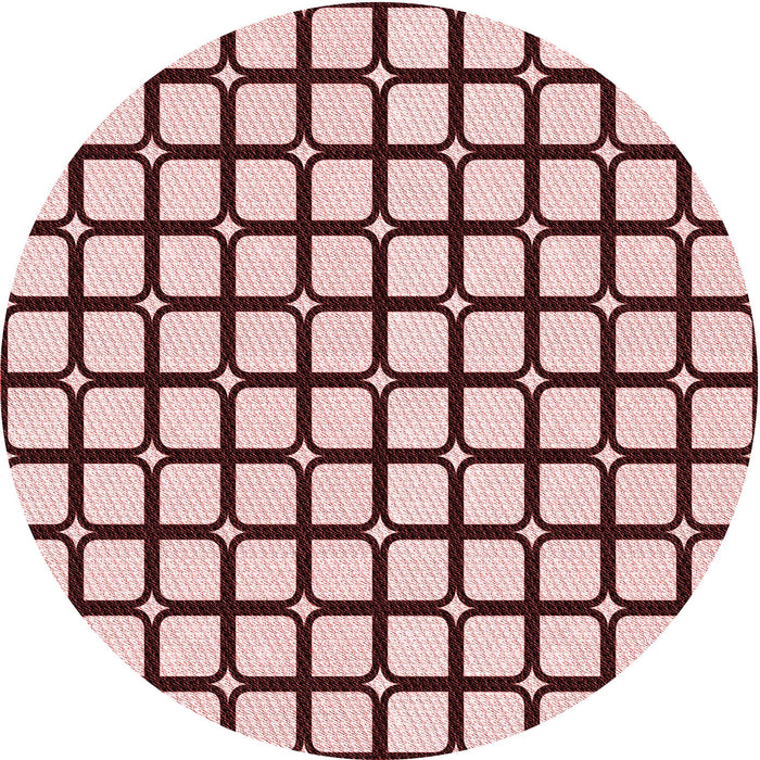 Square Patterned Brown Red Rug, pat2034rd