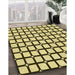 Patterned Mustard Yellow Rug in Family Room, pat2034yw