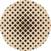 Square Patterned Sienna Brown Rug, pat2035org