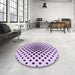 Round Patterned Purple Violet Purple Rug in a Office, pat2035pur