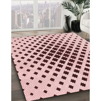 Patterned Light Rose Pink Rug, pat2035rd