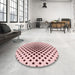 Round Patterned Light Rose Pink Rug in a Office, pat2035rd