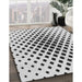 Patterned Carbon Gray Novelty Rug in Family Room, pat2035