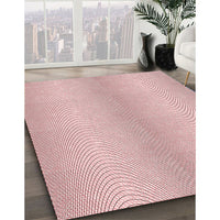 Patterned Light Rose Pink Rug, pat2036rd