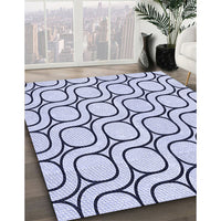 Patterned Lavender Blue Rug, pat2037blu
