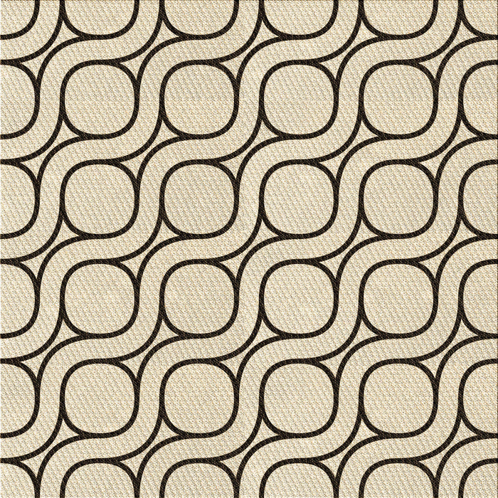 Round Patterned Wheat Beige Rug, pat2037brn