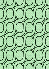 Machine Washable Transitional Mint Green Rug, wshpat2037grn