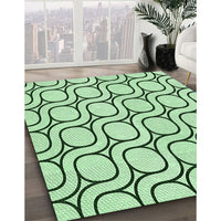 Patterned Mint Green Rug, pat2037grn