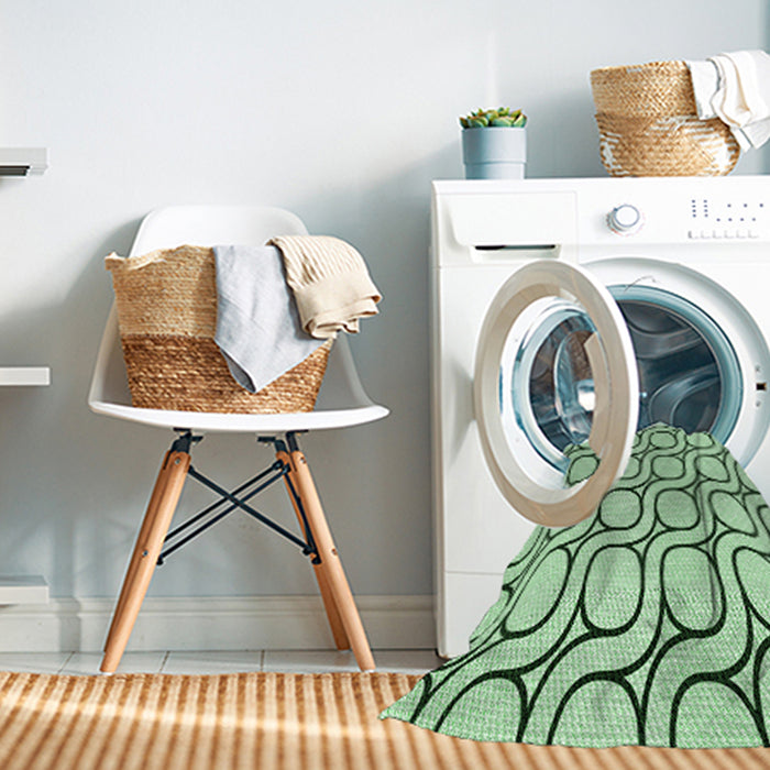 Machine Washable Transitional Mint Green Rug in a Washing Machine, wshpat2037grn