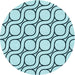 Square Patterned Deep-Sea Green Rug, pat2037lblu