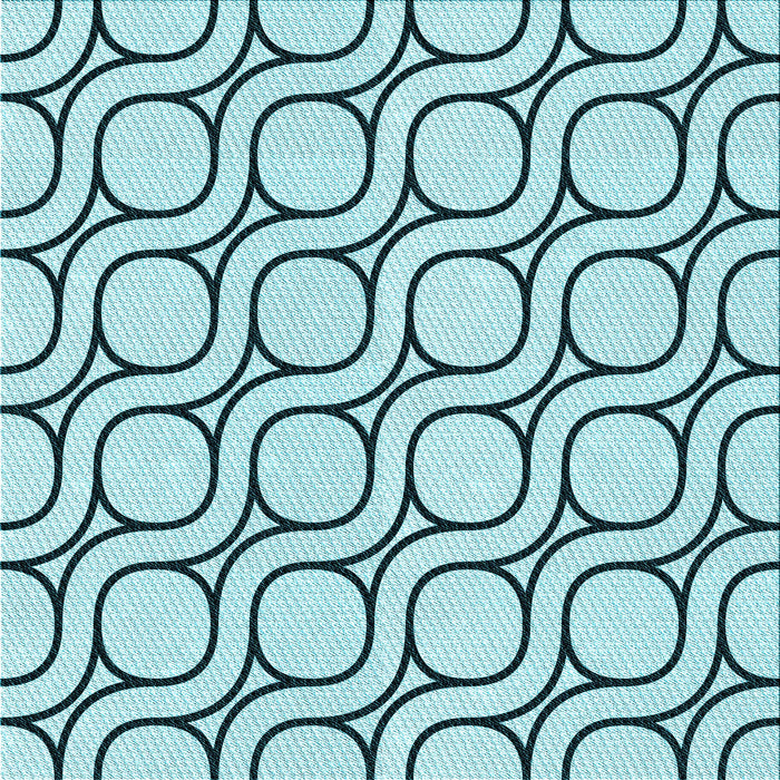 Round Machine Washable Transitional Deep-Sea Green Rug, wshpat2037lblu