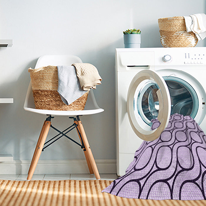 Machine Washable Transitional Purple Flower Purple Rug in a Washing Machine, wshpat2037pur