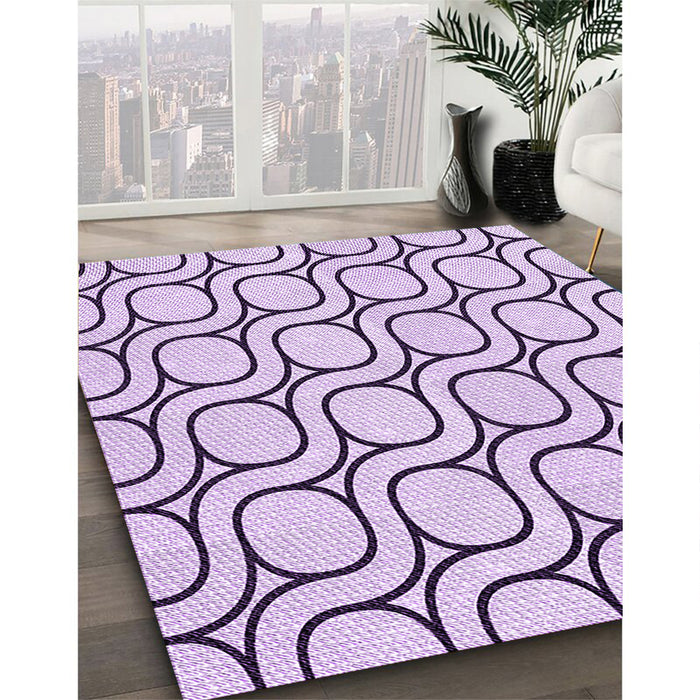 Patterned Purple Flower Purple Rug in Family Room, pat2037pur