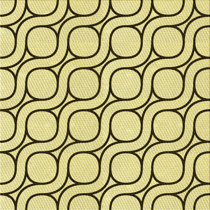 Round Machine Washable Transitional Sun Yellow Rug, wshpat2037yw