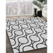 Patterned Off-White Novelty Rug in Family Room, pat2037