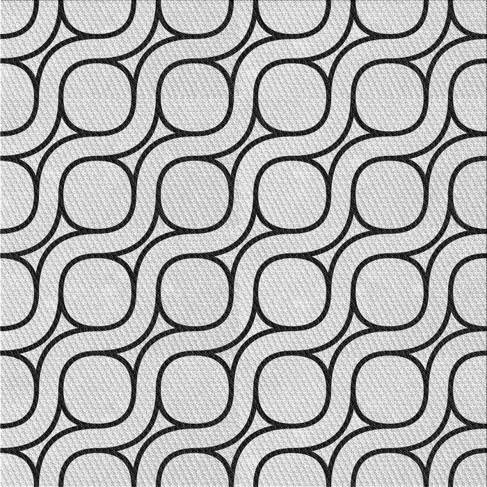 Square Patterned Off-White Novelty Rug, pat2037