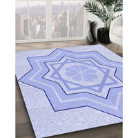 Patterned Sky Blue Rug, pat2038blu