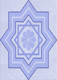 Machine Washable Transitional Sky Blue Rug, wshpat2038blu