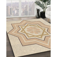 Patterned Golden Blonde Gold Rug, pat2038brn