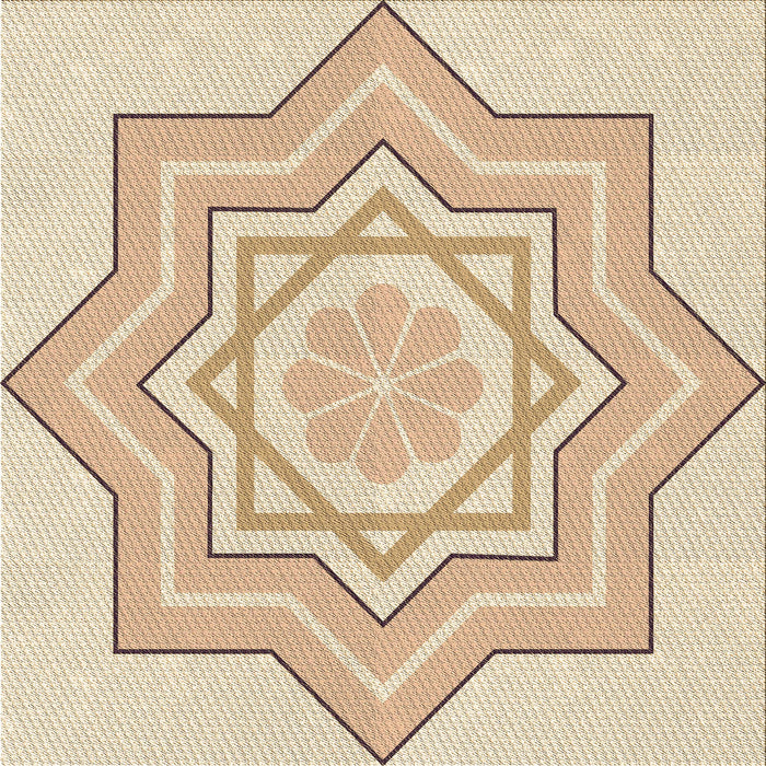 Round Patterned Golden Blonde Gold Rug, pat2038brn