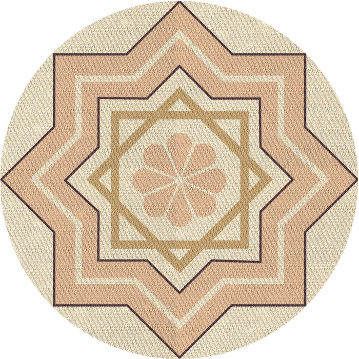 Square Patterned Golden Blonde Gold Rug, pat2038brn
