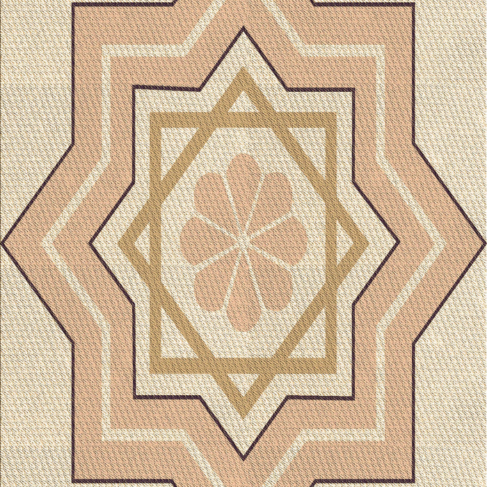 Patterned Golden Blonde Gold Rug, pat2038brn