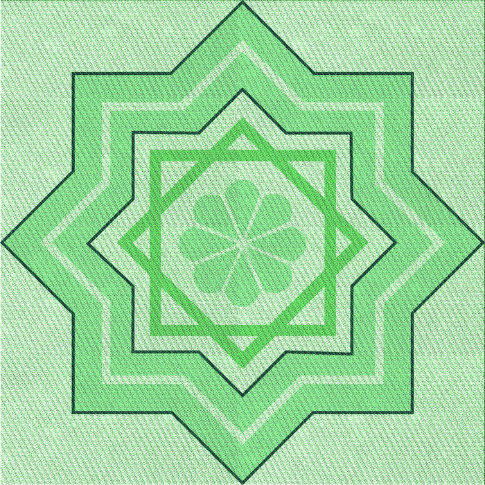 Round Patterned Green Rug, pat2038grn