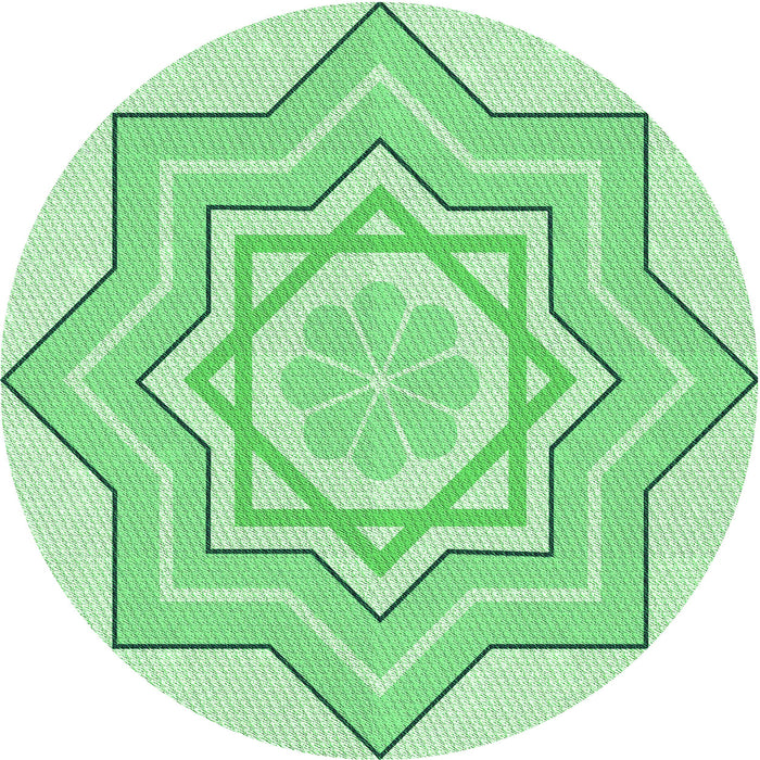 Square Patterned Green Rug, pat2038grn