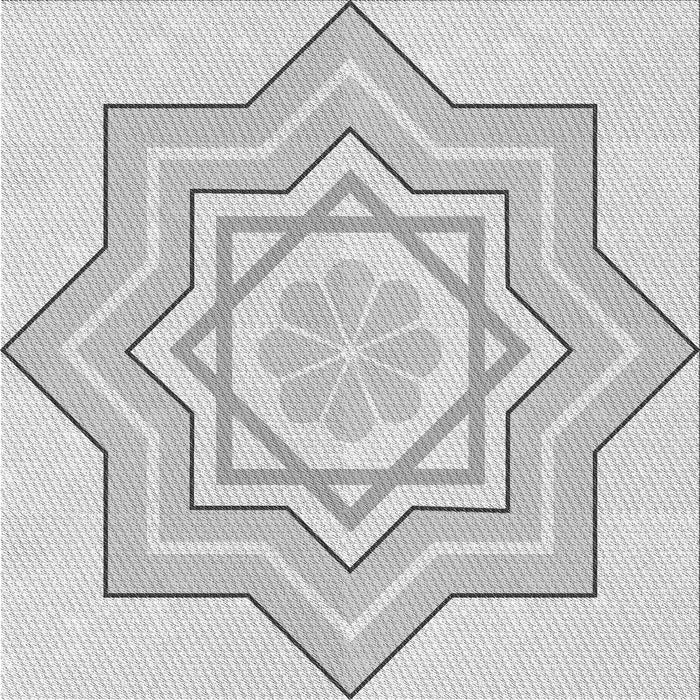 Round Patterned Platinum Gray Rug, pat2038gry