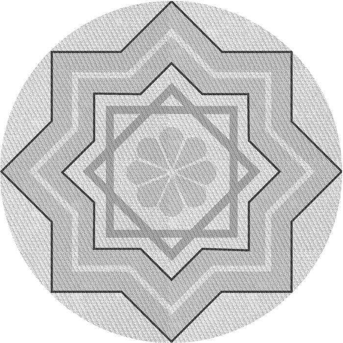 Square Patterned Platinum Gray Rug, pat2038gry