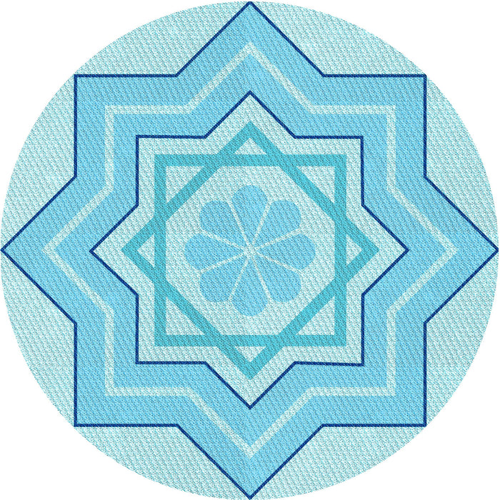 Square Patterned Blue Rug, pat2038lblu