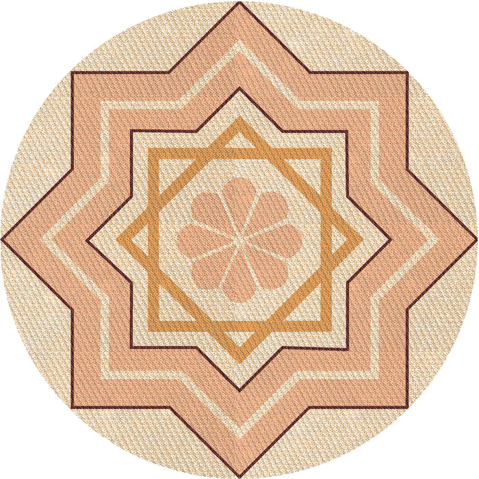 Square Patterned Golden Blonde Gold Rug, pat2038org