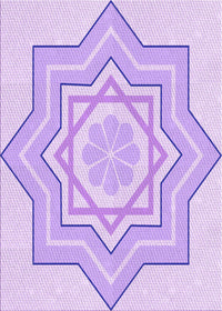 Machine Washable Transitional Purple Rug, wshpat2038pur