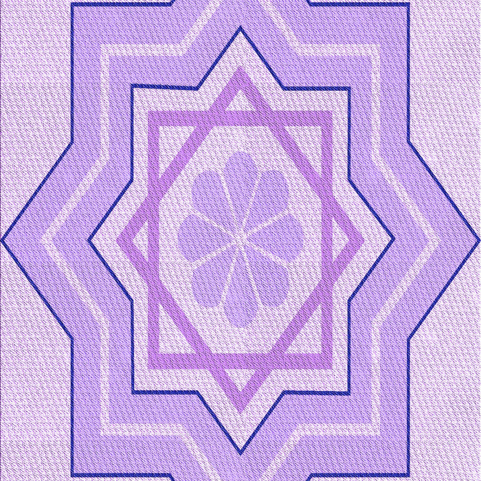 Machine Washable Transitional Purple Rug, wshpat2038pur