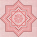 Round Patterned Light Red Pink Rug, pat2038rd