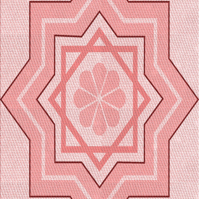 Patterned Light Red Pink Rug, pat2038rd