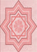 Machine Washable Transitional Light Red Pink Rug, wshpat2038rd