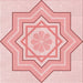 Round Machine Washable Transitional Light Red Pink Rug, wshpat2038rd