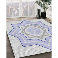 Patterned Water Blue Novelty Rug, pat2038