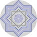 Sideview of Patterned Water Blue Novelty Rug, pat2038