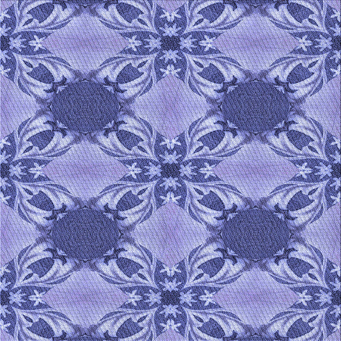 Round Patterned Jeans Blue Rug, pat2039blu