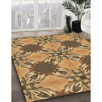 Patterned Saddle Brown Rug, pat2039brn