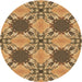 Square Patterned Saddle Brown Rug, pat2039brn