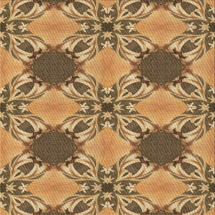 Round Machine Washable Transitional Saddle Brown Rug, wshpat2039brn