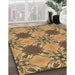 Machine Washable Transitional Saddle Brown Rug in a Family Room, wshpat2039brn